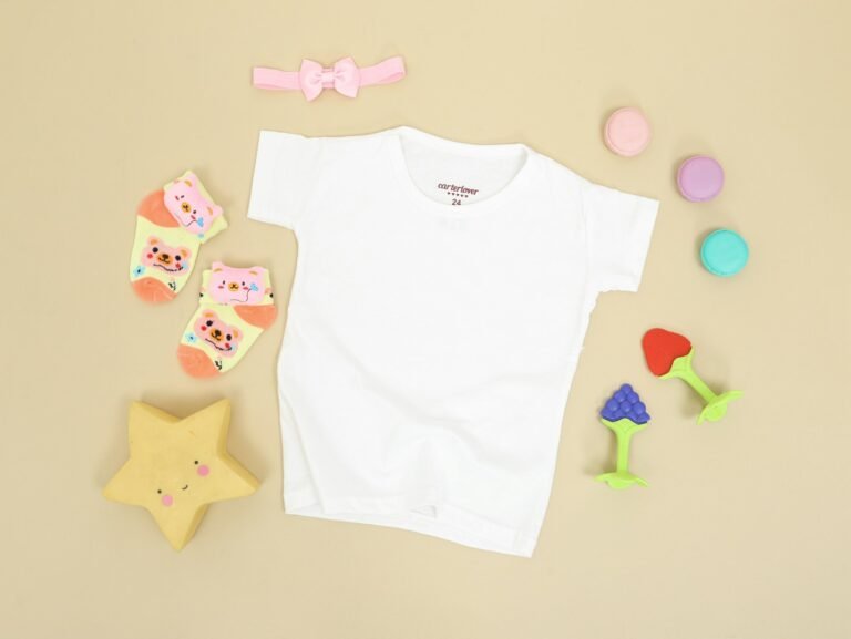 Baby and toddler clothing folded and organized for resale on Kidizen