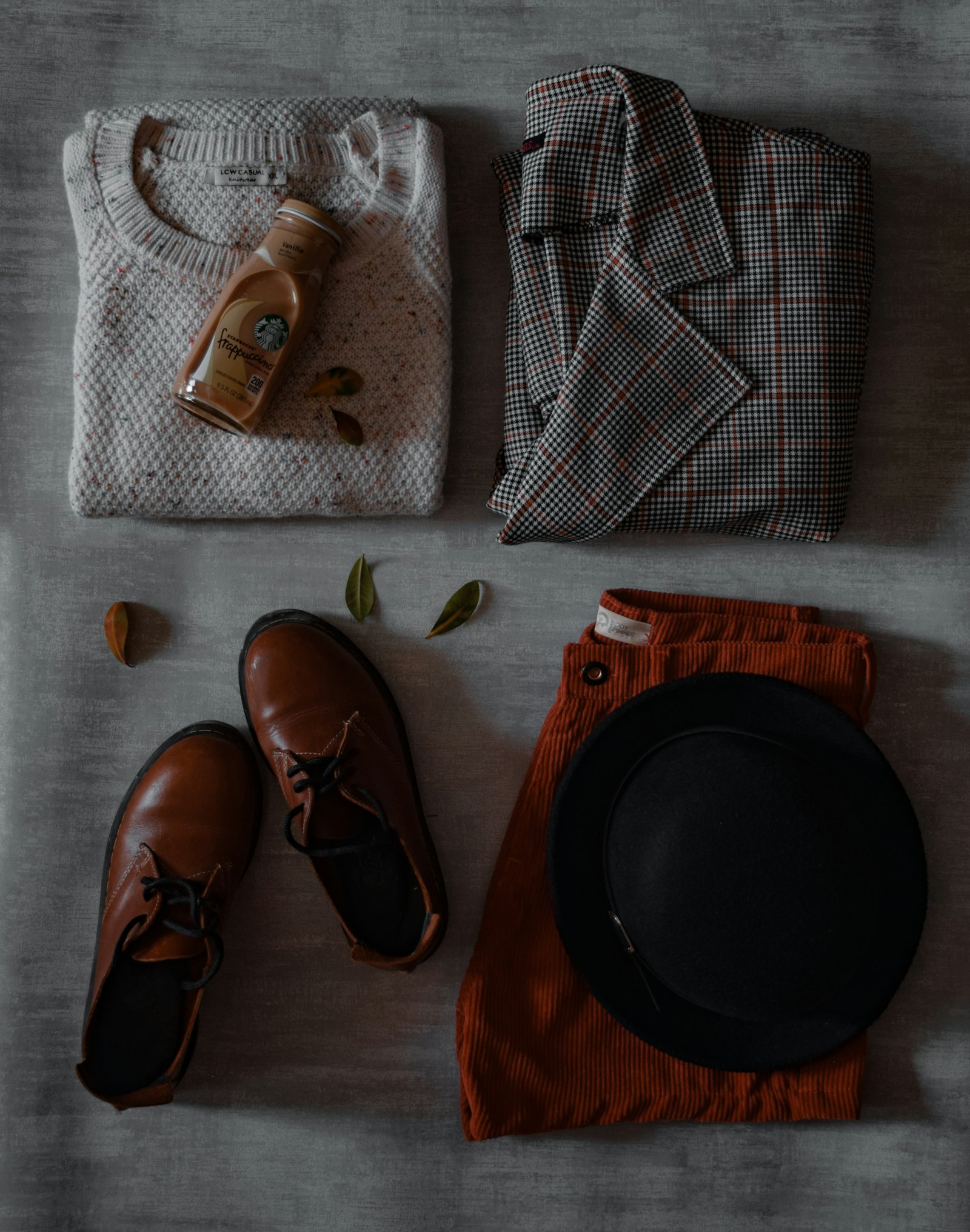 A clean menswear flat lay for a Grailed listing