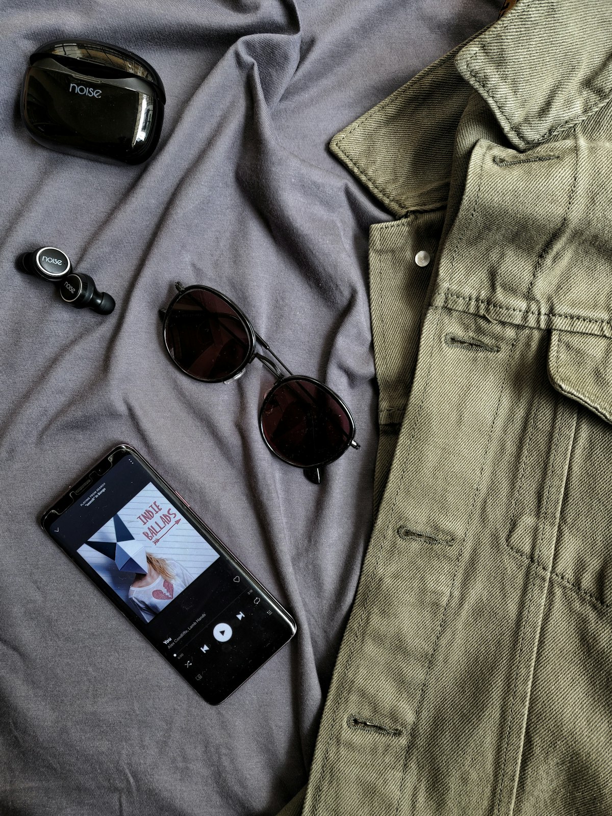 Menswear flat lay styled for resale photos