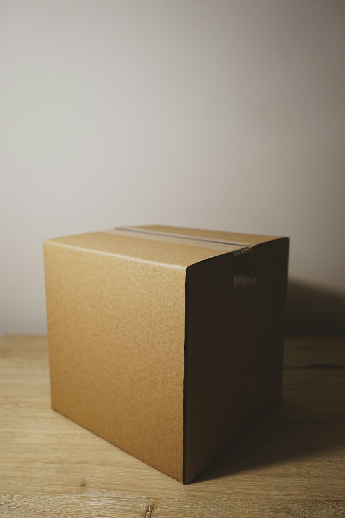 Plain kraft cardboard shipping box ready to pack an order